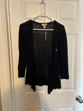 LOFT Black Open-Front Lightweight Women’s Cardigan
